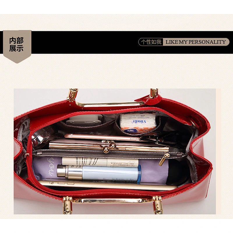2019 new simple classic fashion patent leather handbag evening bag for women for feast or party