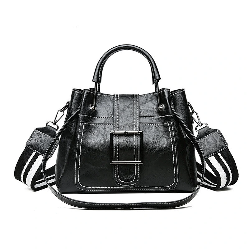 Fashionable retro PU leather tote bag  cross-body bag trendy bag with high capacity for women for daily use
