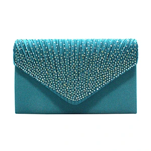 2020 Factory wholesale price fashion classic simple diamond encrusted envelope silk bag for party