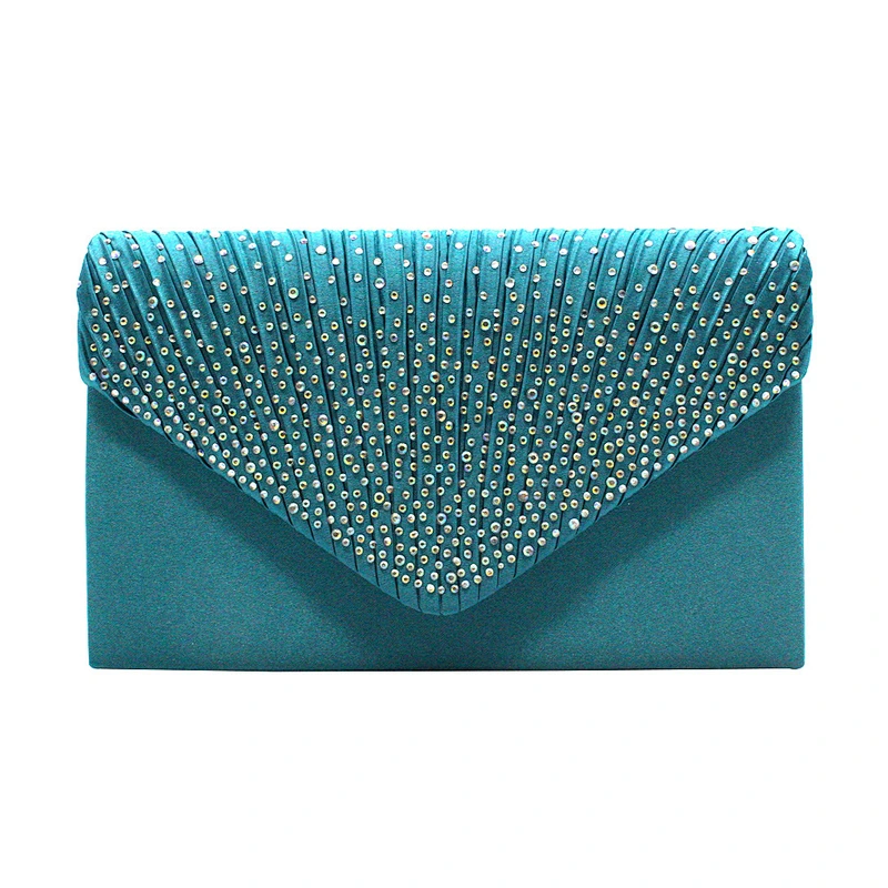 2020 Factory wholesale price fashion classic simple diamond encrusted envelope silk bag for party