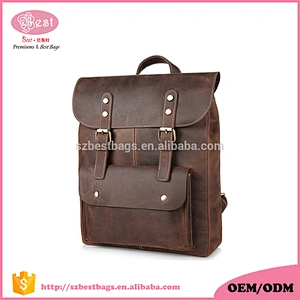 Fashion Stylish Best Travel Genuine Leather Backpacks for Men With Laptop Compartment