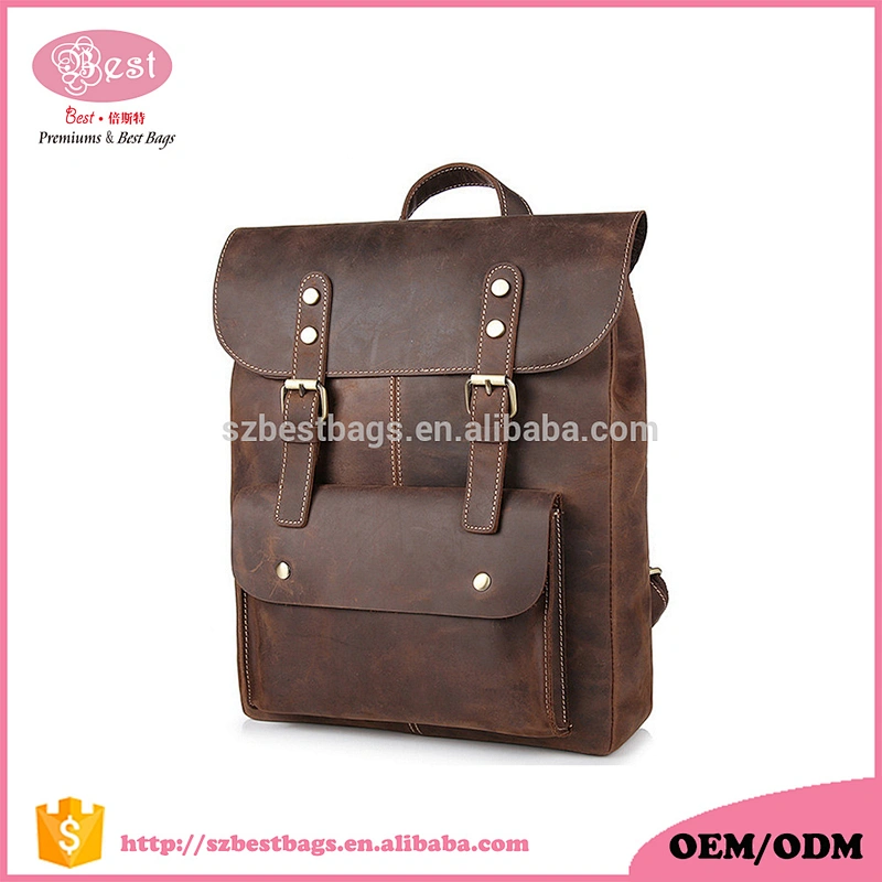Fashion Stylish Best Travel Genuine Leather Backpacks for Men With Laptop Compartment