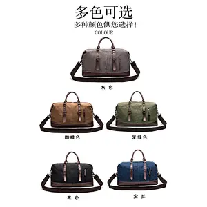 2019  large capacity multi-pocket casual canvas bag duffle bag for travel or sports