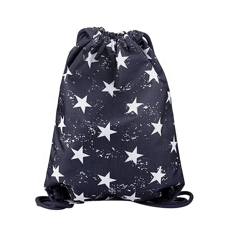 Fashion foldable military long rope gym drawstring duffle sports bag with logo