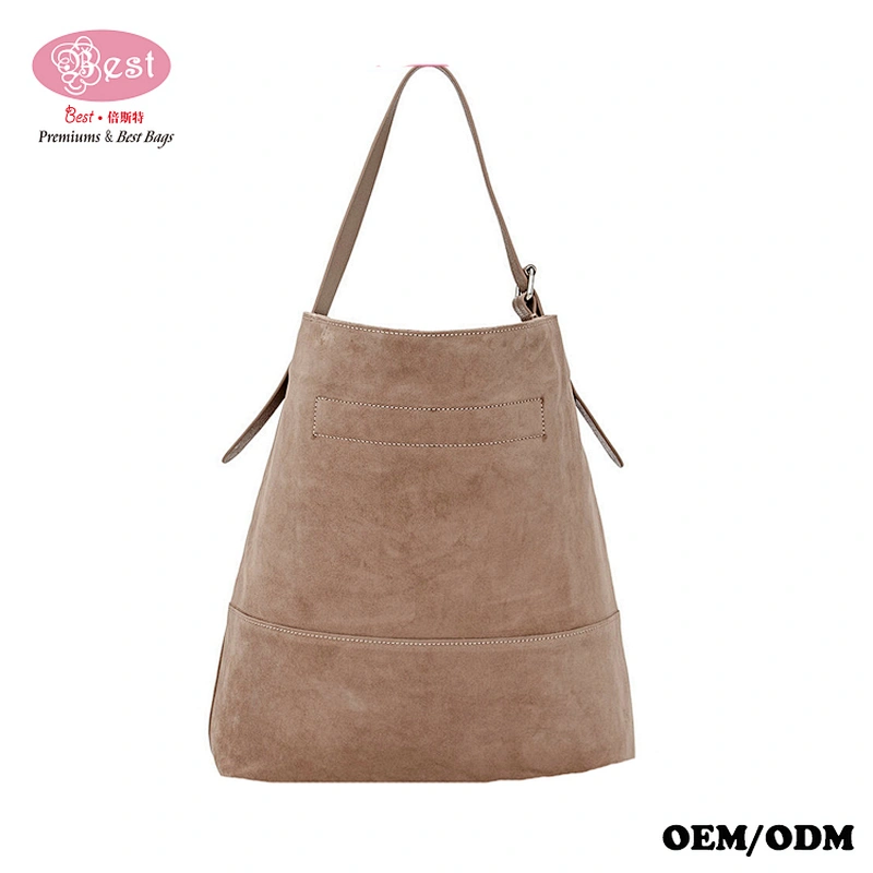The Newest Designer Branded Suede Leather Bucket Hobo Bag Ladies Handbag