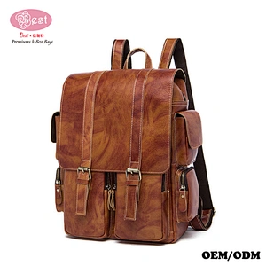 Custom Business Leather Backpack Shoulders Bag fochier travel luggage bag sport pack carry bag