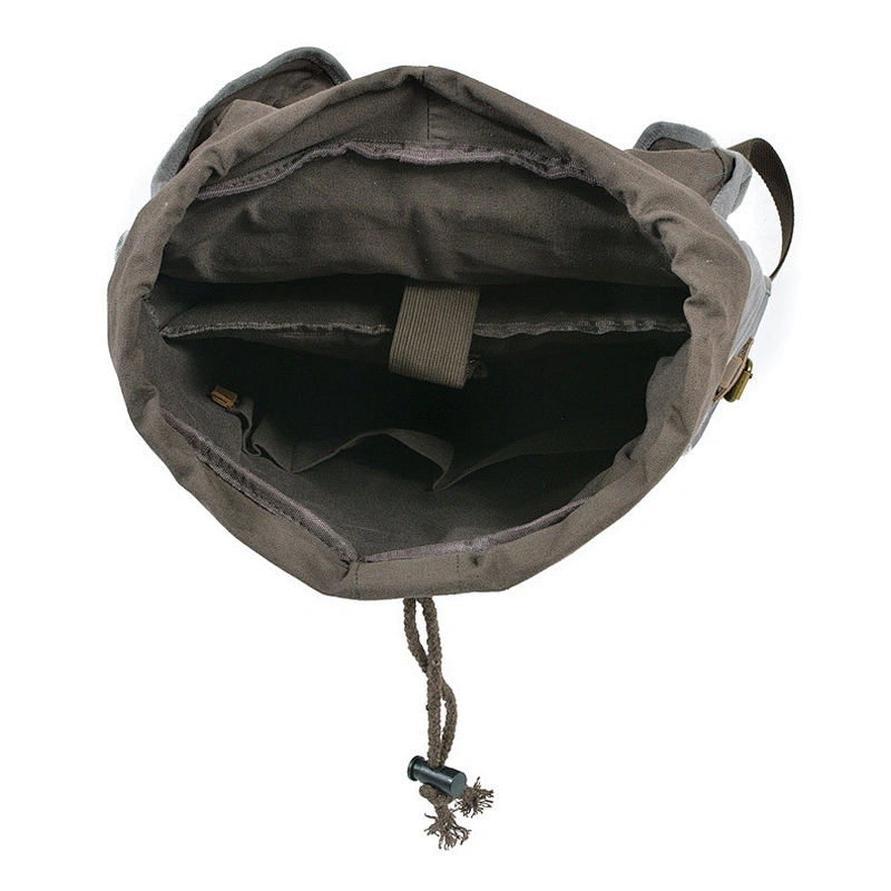 Waxed Canvas Leather Satchel Bookbag Computer Laptop Backpack Hiking Daypacks Mountaineering Bags