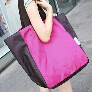 Nylon foldable tote collapsible standard size reusable shopping bags with logo