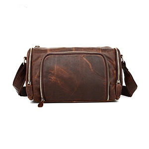 Fashion Crazy Horse Leather Briefcase Men's Shoulder Messenger Bags