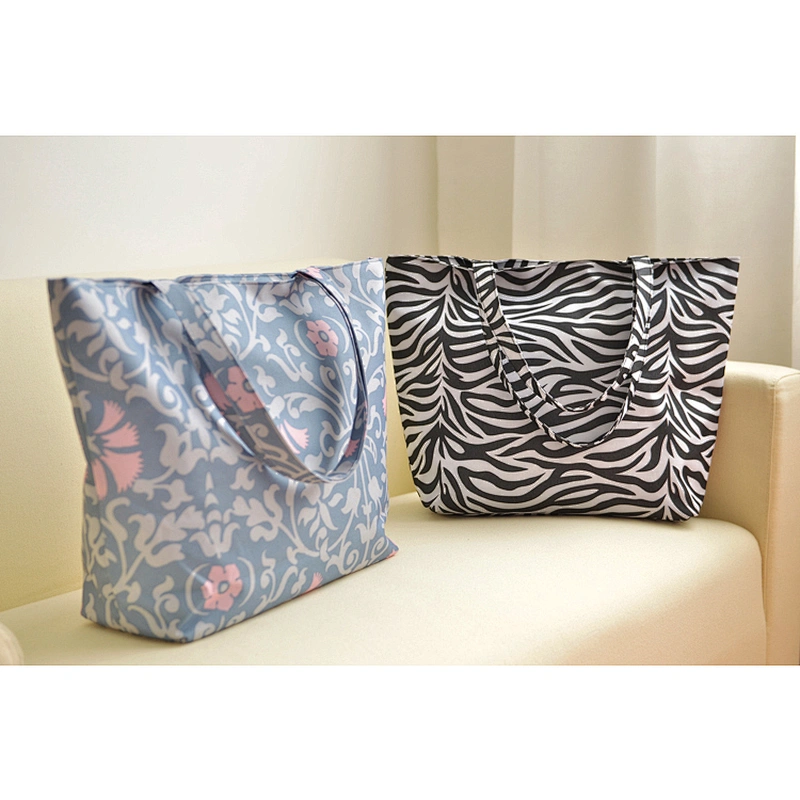 Customisable large utility heavy duty folding foldable polyester shopping handbag tote bag