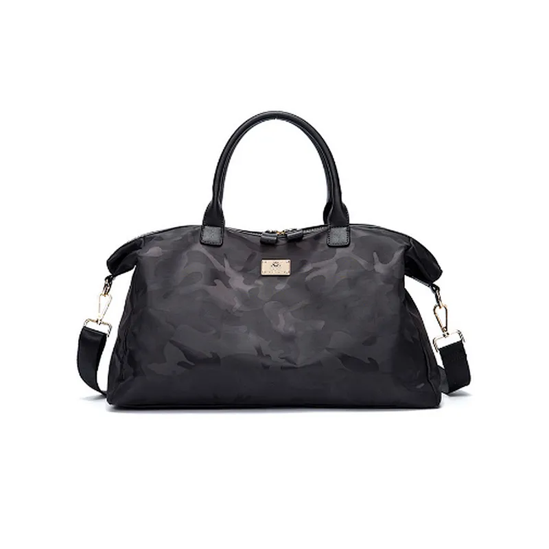 Travel small nylon pu folding luggage duffle hand carry holdall bag