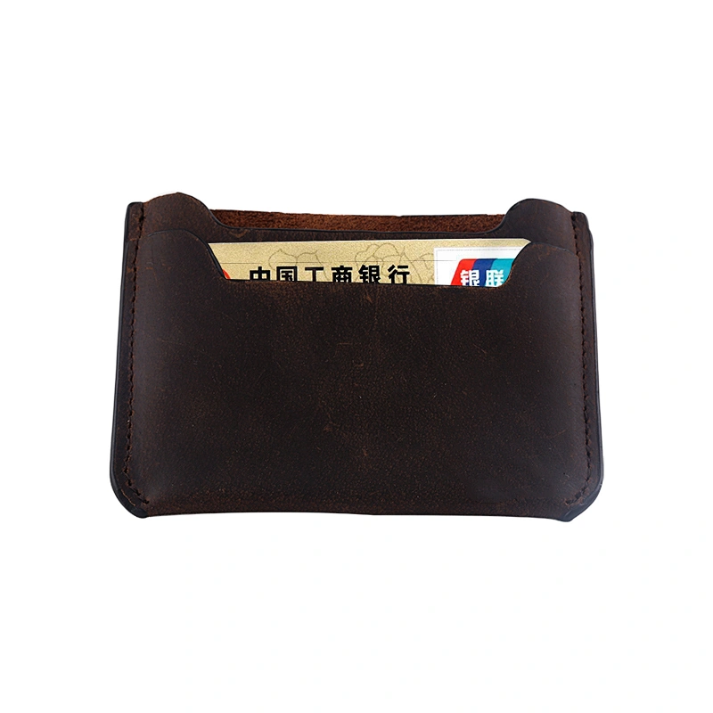 High-quality men's genuine leather short vintage wallet
