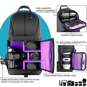 2020 custom practical durable waterproof camera backpack bag for travel