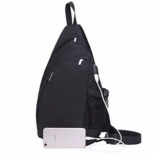 Practical casual outdoor foldable cross body chest pack sling bag with USB