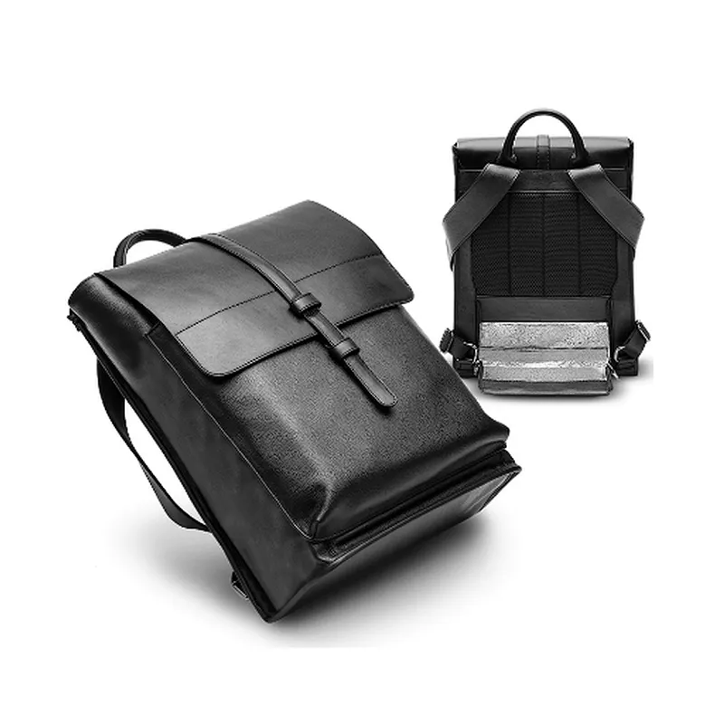 Korea famous brand 25l black school bag pu leather backpack with cooler compartment