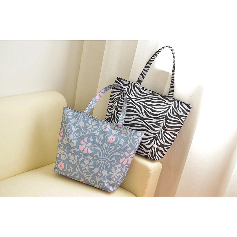 Customisable large utility heavy duty folding foldable polyester shopping handbag tote bag
