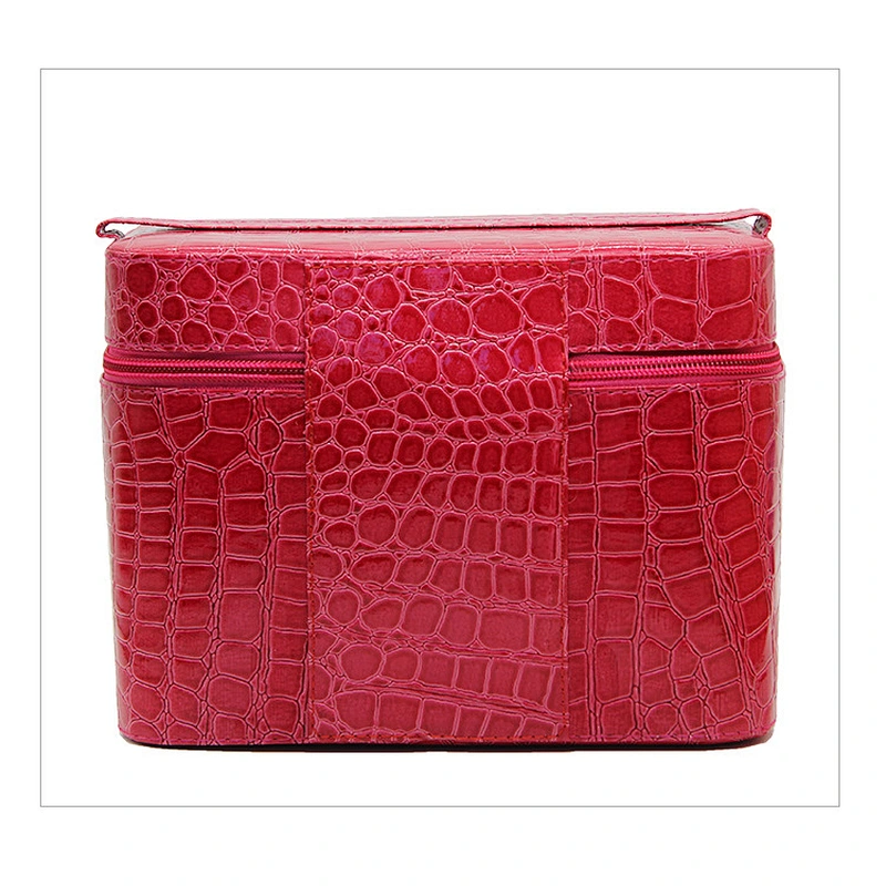 2019 Best selling Stone Grain Pu Leather Cosmetic Case Travel Portable Storage Bag Organizer