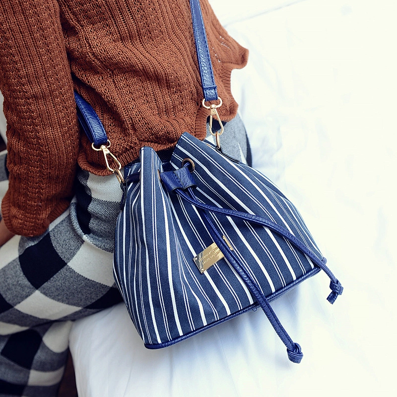 Elegant women ladies small stripe mobile phone shoulder sling bag for ladies