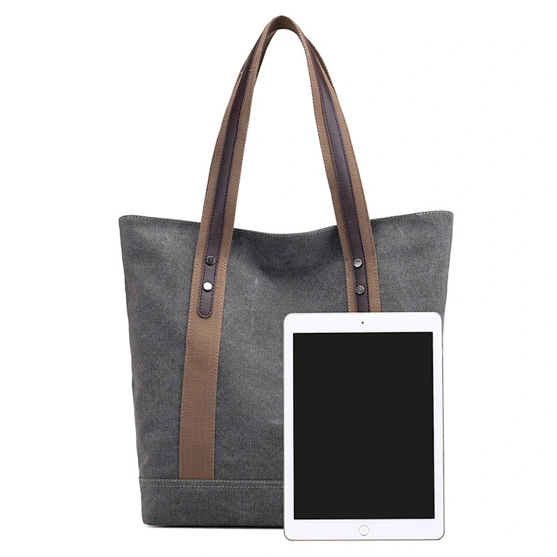 new style Women's Large inspired Designer Style canvas PU Leather Shopper Ladies HandBag  oversized foldable shopping bag pouch