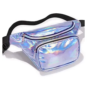Wholesale Waterproof Waist Woman Bag Neon Holographic Belt Waist Money Fanny Bum Pack Bag with Logo