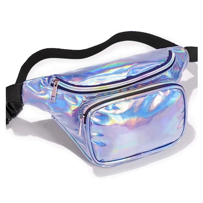 Wholesale Waterproof Waist Woman Bag Neon Holographic Belt Waist Money Fanny Bum Pack Bag with Logo