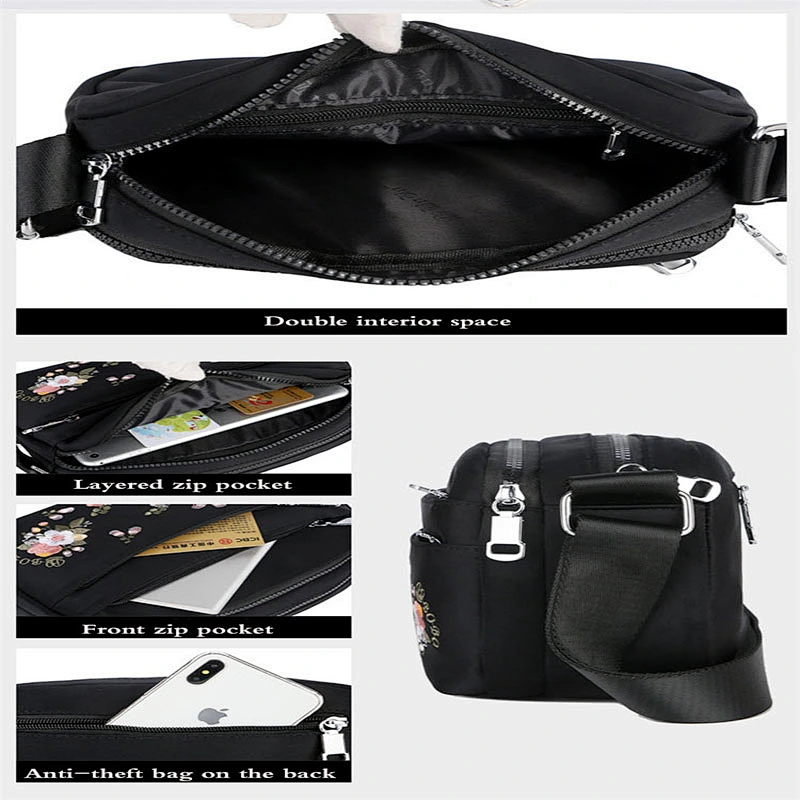 2020 Amazon top sellers stylish practical simple big capacity lady embroidered crossbody bag  for women for shopping