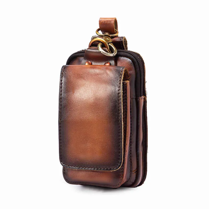 Leather Mens Thigh Drop Leg Hook Bum Bag Fanny Pack Waist Bag Belt Phone Pouch