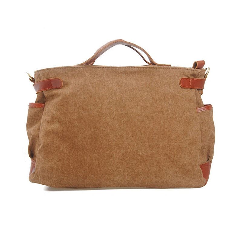 Custom Waxed Canvas Weekender Duffle Bag Full Grain Leather Trim Travel Duffel Bags Outdoor Travel Organizer Bags