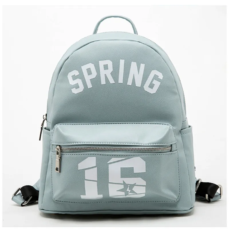 Shiny stylish high school girl bags pu leather women backpack for teenage girls
