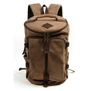 New casual shoulder bag unisex travel big backpack canvas leather crossbody bag