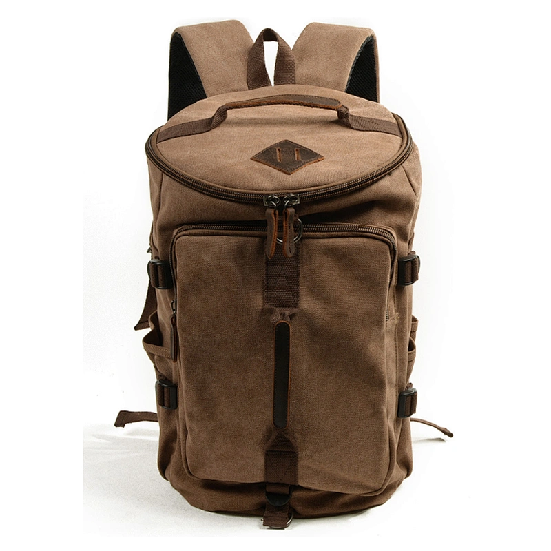 New casual shoulder bag unisex travel big backpack canvas leather crossbody bag