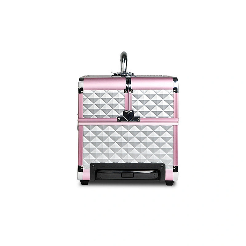 Travel Luggage Storage Kit Professional Makeup Box with Pull Lever