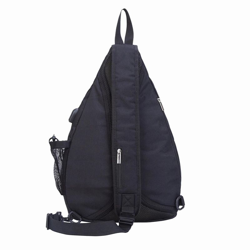 Practical casual outdoor foldable cross body chest pack sling bag with USB