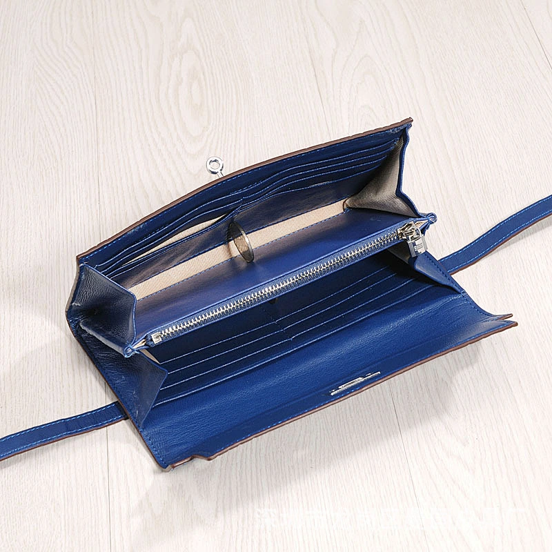 New Fashion Style Genuine Leather Handbags Ladies Purse Crocodile Pattern Clutch Wallet