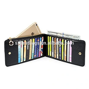 Black PU Multi-Functional Hot-selling RFID Anti-Magnetic Long Wallet