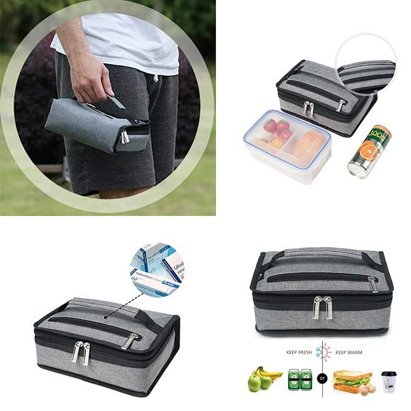 Hot Selling Practicla Portable Food Storage Insulated 300D canvas Lunch Bag For Men for outdoor camping