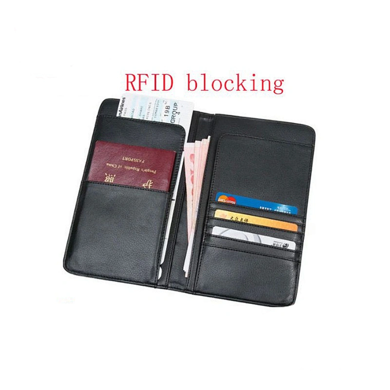 custom safe RFID blocking leather passport holder passport wallet