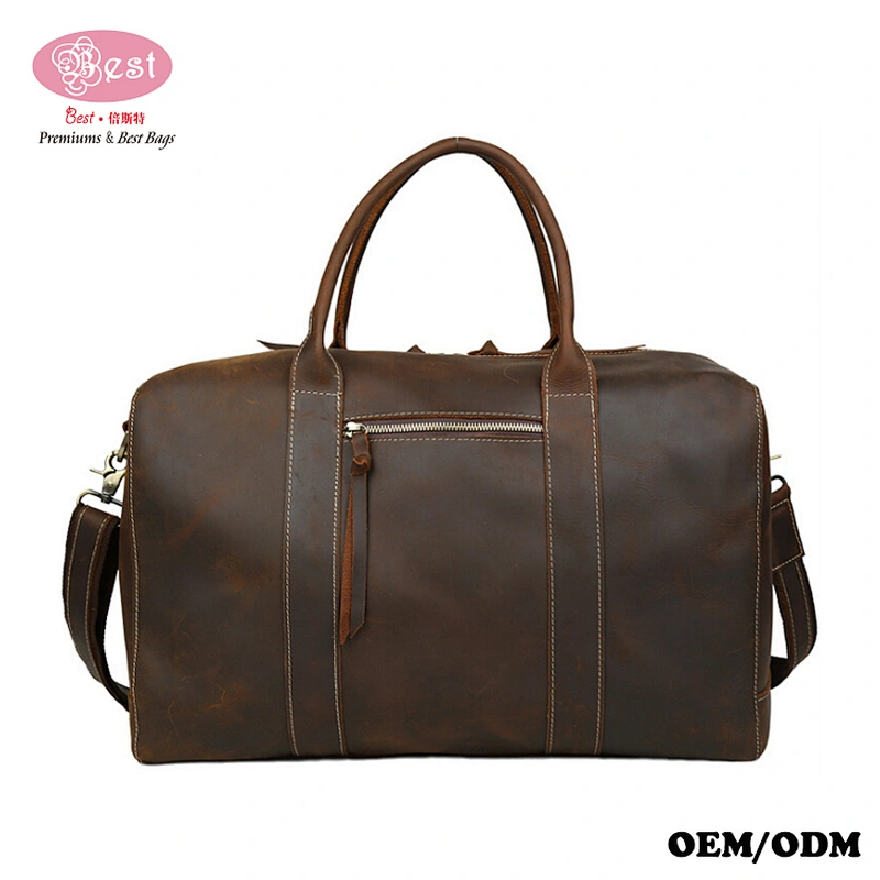 Vintage Crazy Leather Handbag Weekend Luggage Travel Bag High-capacity Duffle Bag