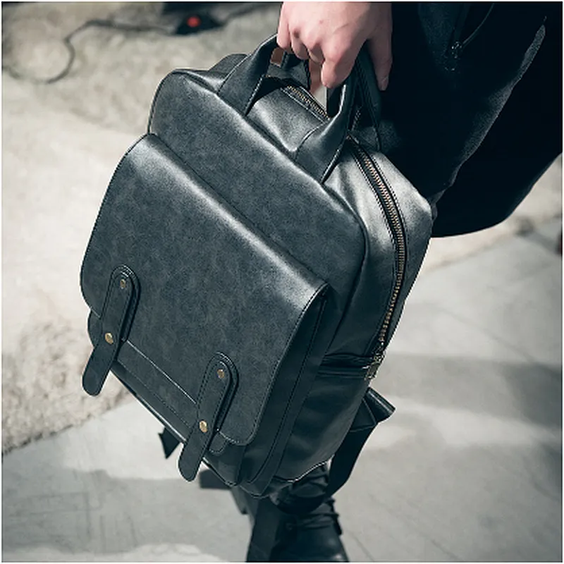 High quality  vintage school knapsack backpack classic retro college bags for boys