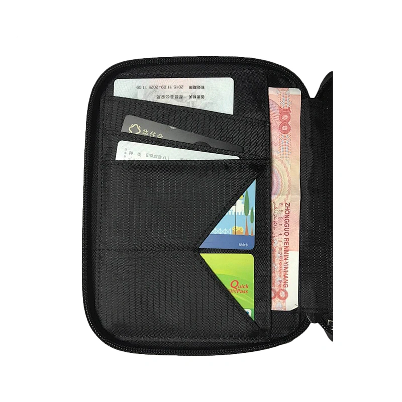 Factory Custom RFID passport visa cardholder memory cards Case Nylon+anti-radiation lining