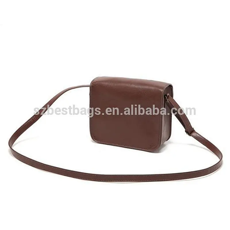 Vintage women's PU leather long shoulder bag Long strap crossbody bag