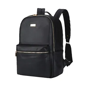 Black multifunctional pu baby diaper back pack nappy bag backpack for mom