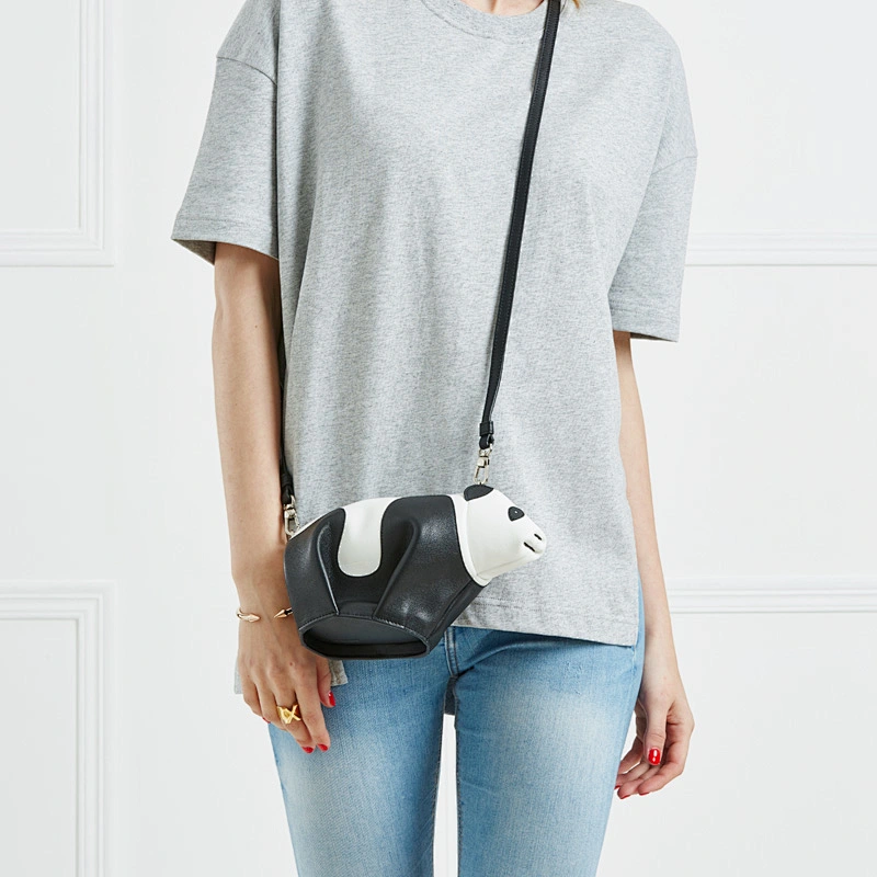 Womens cute small mini panda handbag shoulder hand purse sling bags for girls