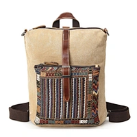 Ethnic Style Canvas Backpack Casual School Book Bag Sports Daypack Rucksack