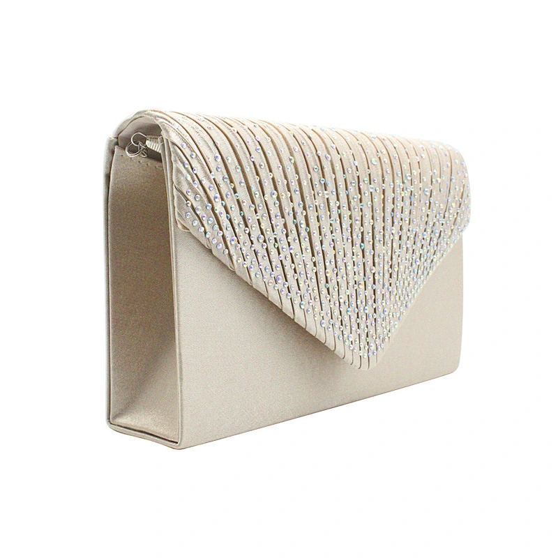 2020 High quality cheap price fashion classic simple diamond encrusted envelope silk bag for party