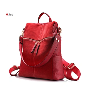 Women backpack vintage PU leather waterproof campus popular