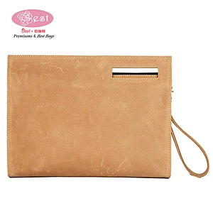 Customized Crazy Horse Leather Men Laptop Briefcase Office Document Pouch Fits 12.9  Computer