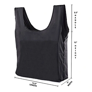 Foldable Integrated String Pouch Ripstop Nylon Tote Reusable Grocery Bags
