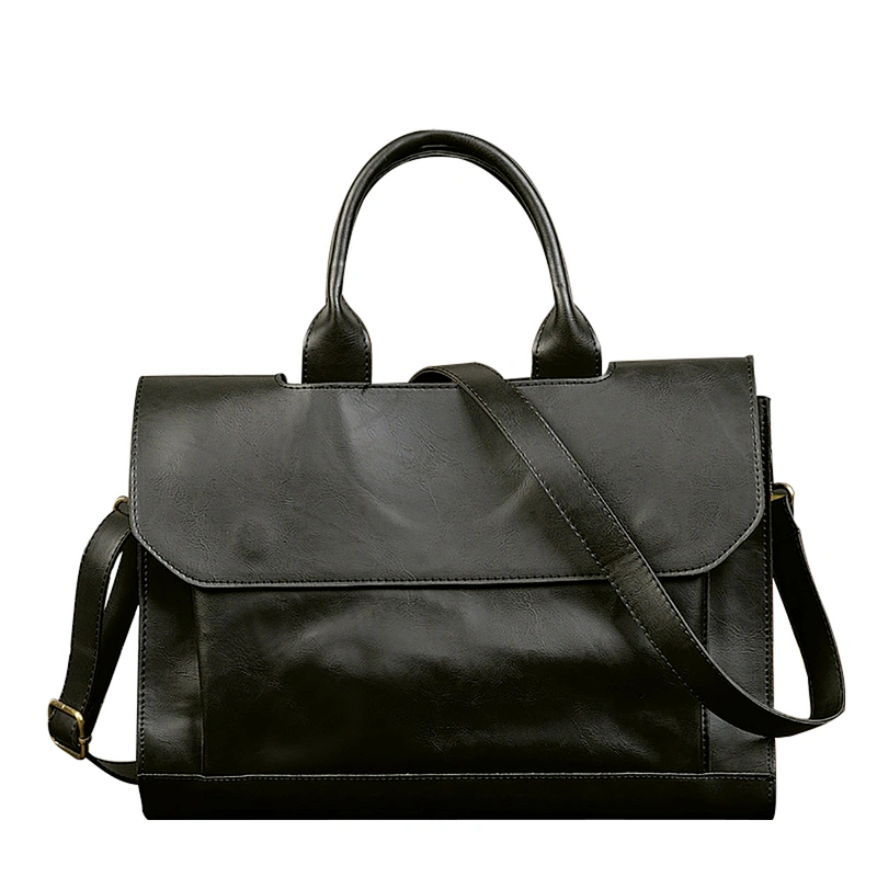 The new Large-capaciyt crazy horse leather head layer cowhide cross-body messenger bag for leisure travel or office