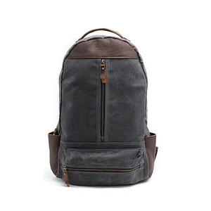 Trendy Waxed Canvas Leisure Men Shoulders Bag Traveling Backpack School Backpack